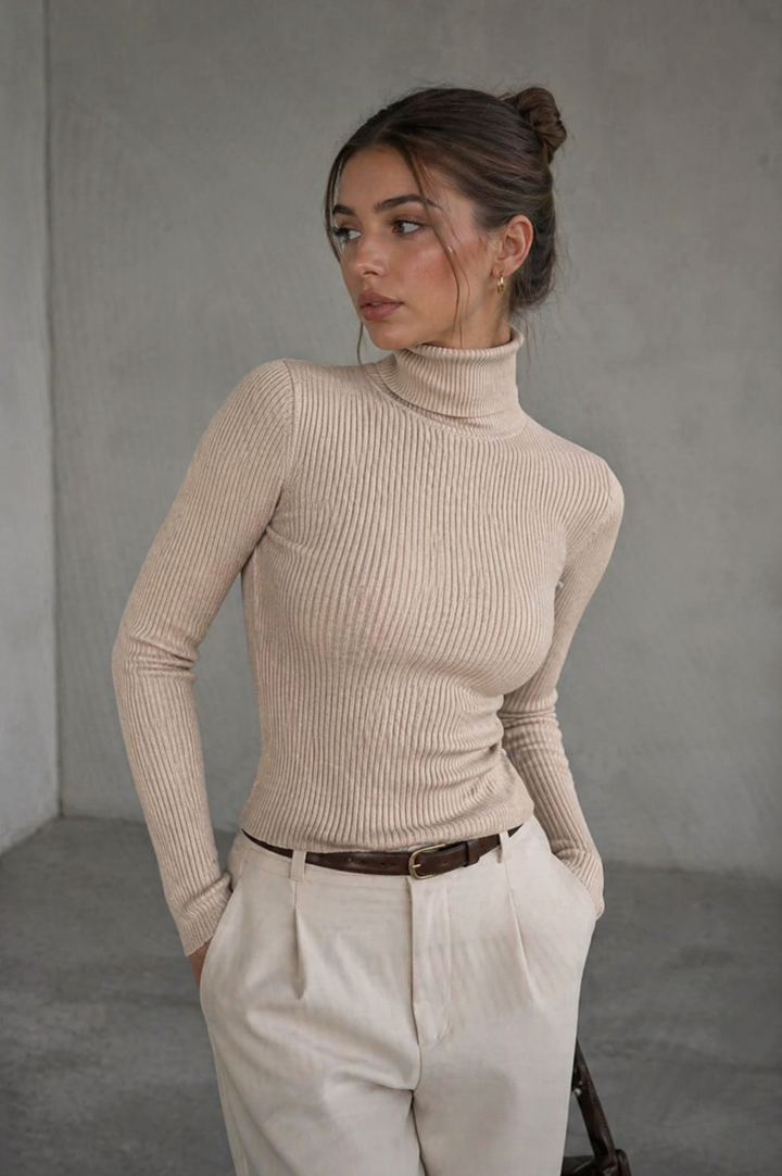 Ribbed Coltrui Dames Slim Fit