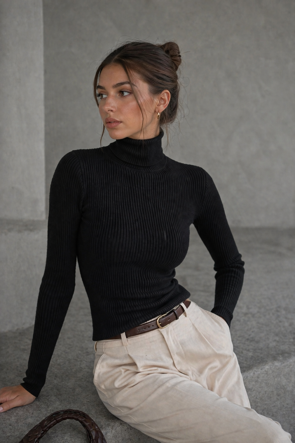 Ribbed Coltrui Dames Slim Fit