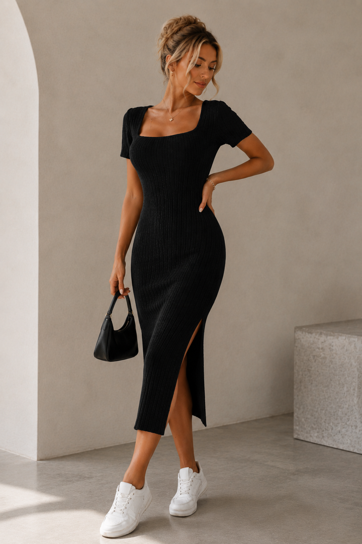 Aurelia Ribbed Midi Dress