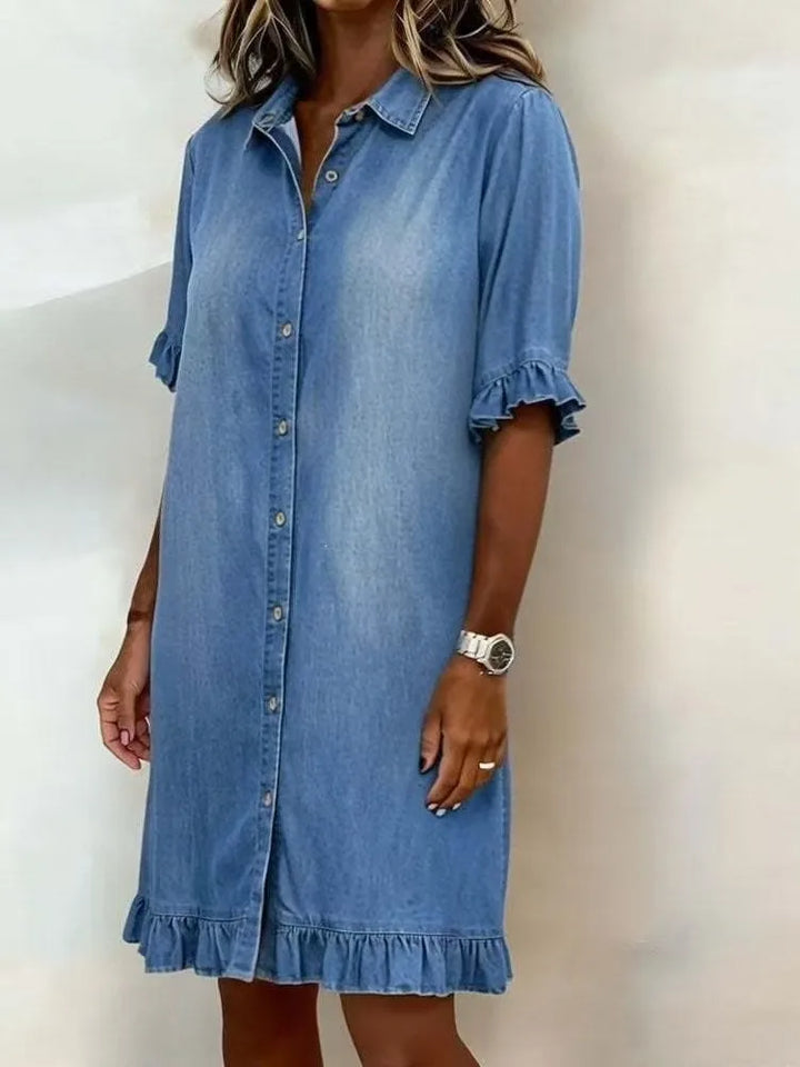 Ella I Denim jurk met relaxte fit & tijdloze look