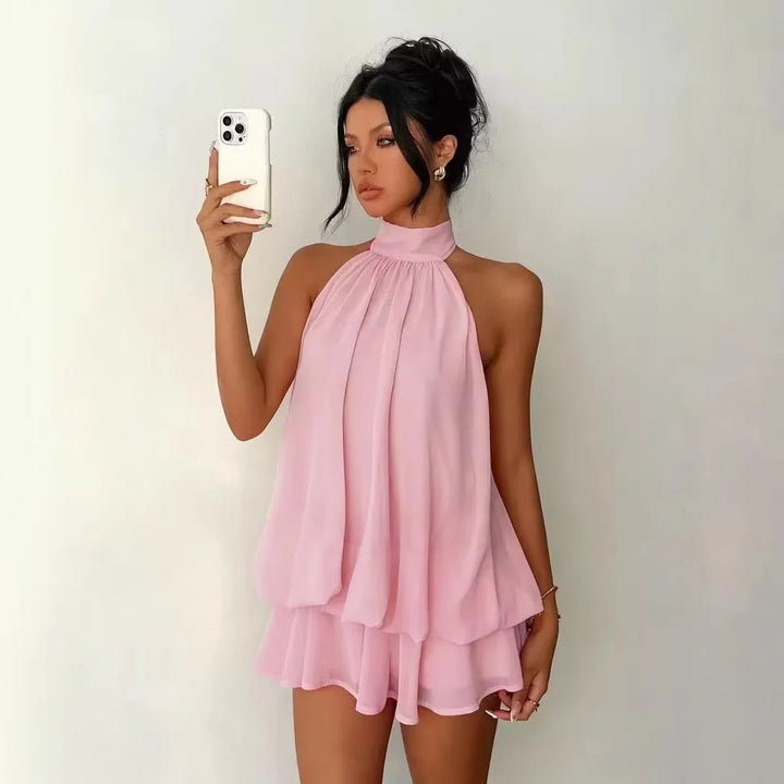 Women's Casual Dresses Woman Clothes Elegant Party Solid-color Beachwear Slim-fitting Sexy Backless Skirt Dress Female Clothing