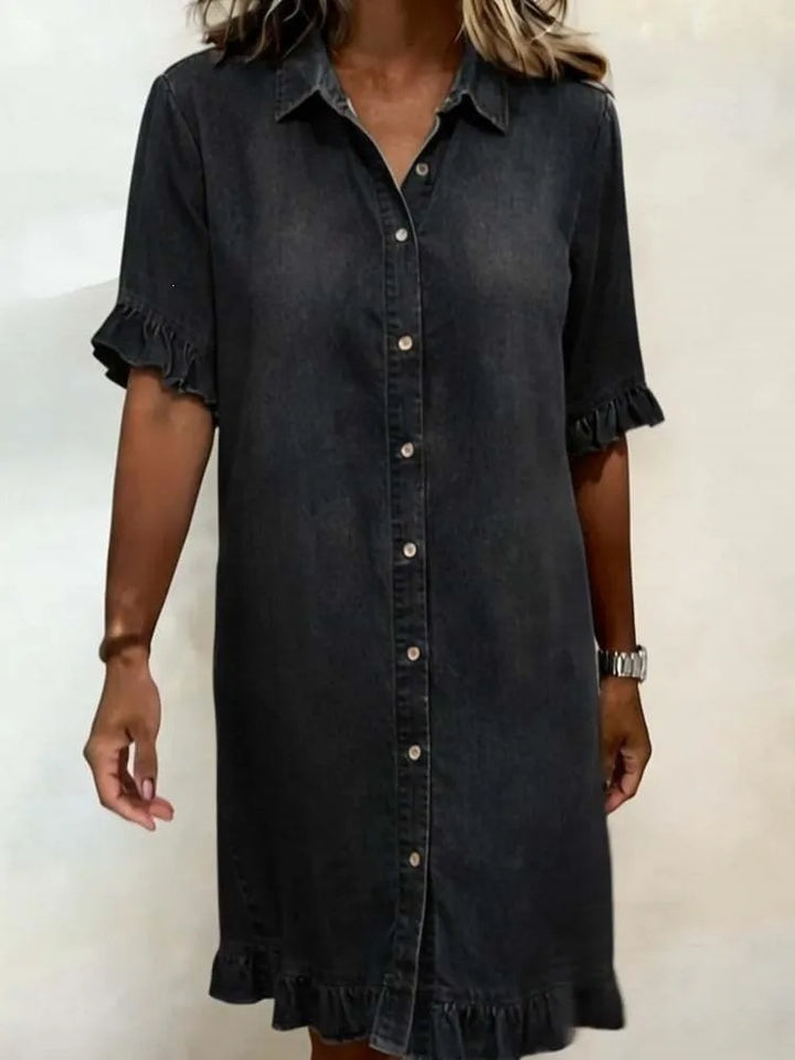 Ella I Denim jurk met relaxte fit & tijdloze look