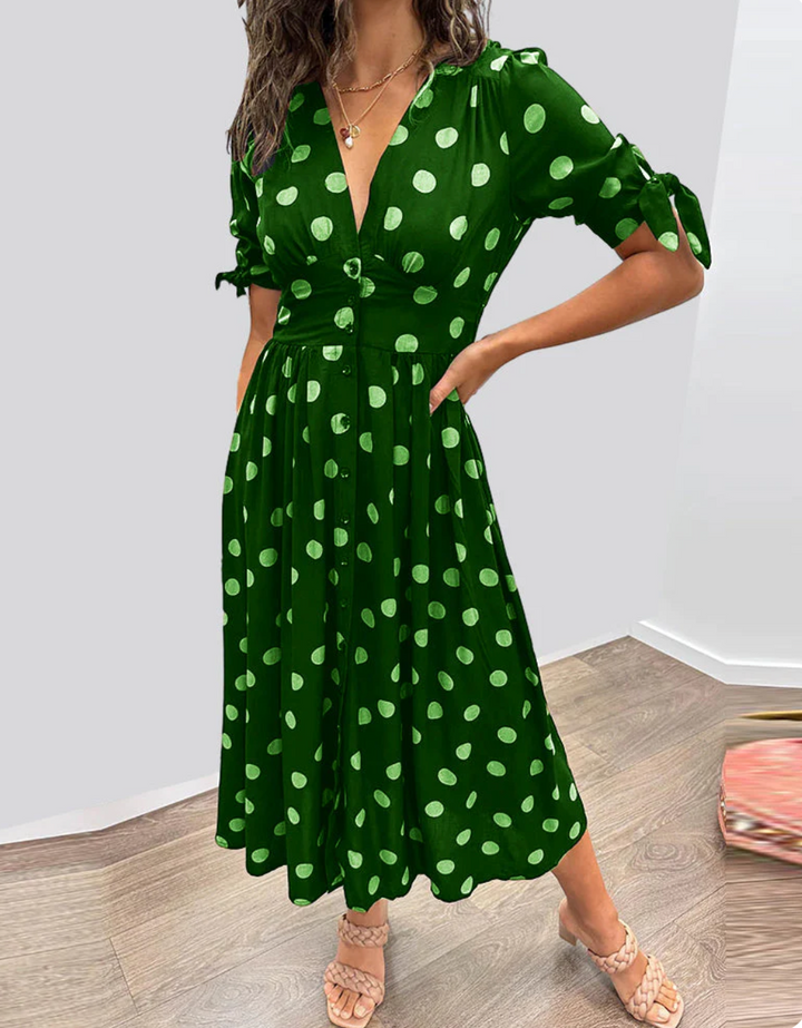 Amelia™ | Elegante Jurk met Stippen