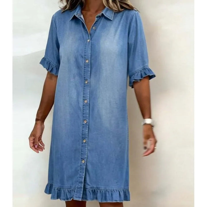 Ella I Denim jurk met relaxte fit & tijdloze look